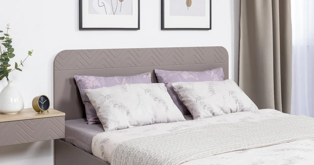 Комплект мебели в спальню Амьен №1 Плэйн/Веллюто Капучино (Mob) 