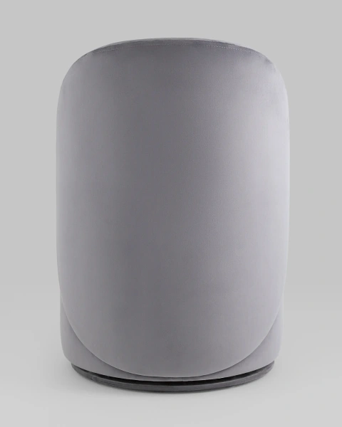 Пуф вращающийся со спинкой Loreen велюр серый (SG) | Интернет магазин Масса Мебель