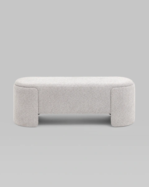 Банкетка Taks букле светло-серый (SG) | Интернет магазин Масса Мебель