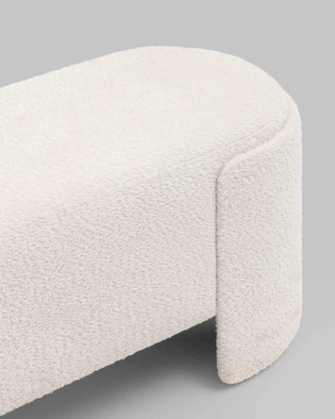 Банкетка Taks букле белый (SG) | Интернет магазин Масса Мебель