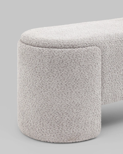 Банкетка Taks букле светло-серый (SG) | Интернет магазин Масса Мебель