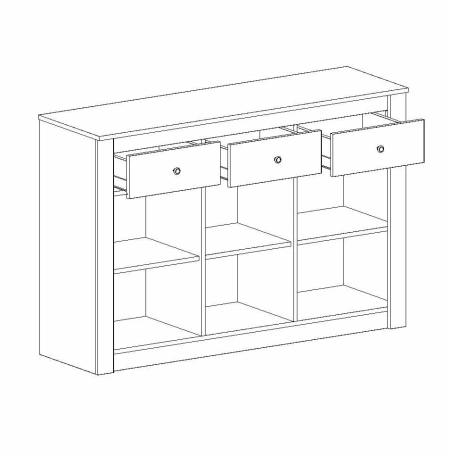 Тумба - Комод Даллас 3 двери 3 ящика (MEBG) | Интернет магазин Масса Мебель