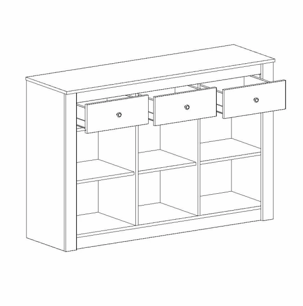 Тумба - Комод Даллас 3 двери 3 ящика (MEBG) | Интернет магазин Масса Мебель