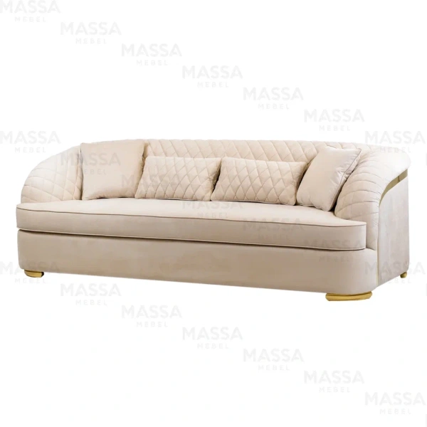 Диван прямой Бурже бежевый велюр (MAI) | Интернет магазин Масса Мебель