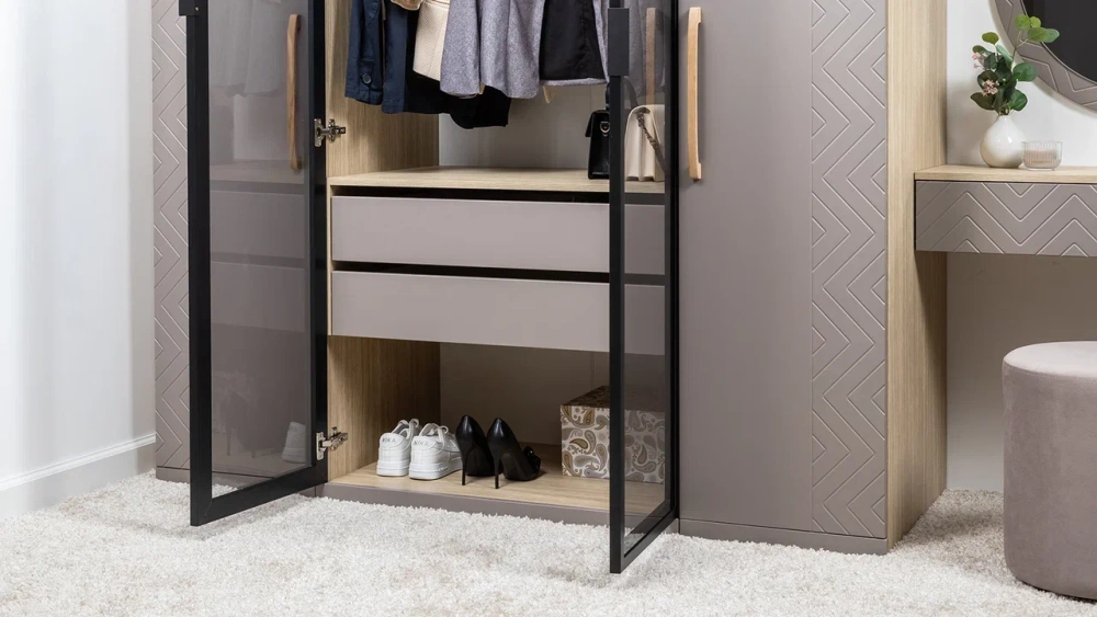 Комплект мебели в спальню Амьен №1 Плэйн/Веллюто Капучино (Mob) 