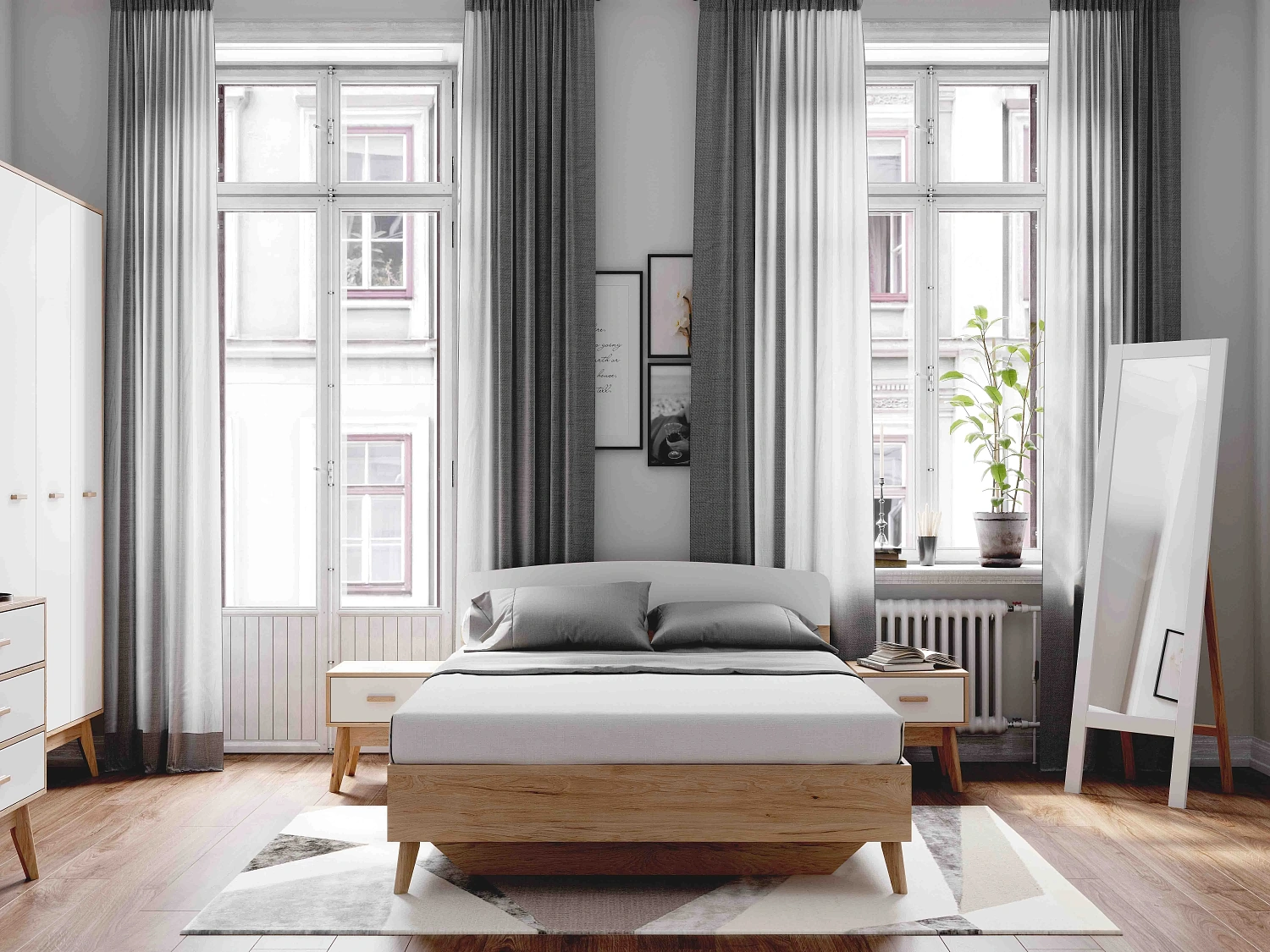 Зеркало напольное Калгари Дуб (MEBG)