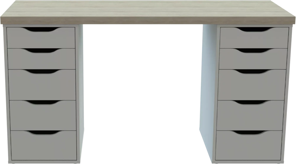 Cтол письменный Ингар Ингар 2/55 140x75 белый/дуб беленый (GL) | Интернет магазин Масса Мебель