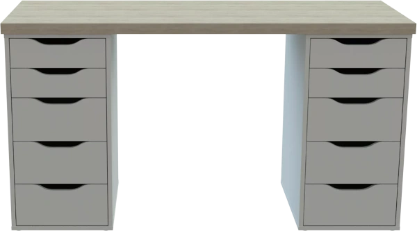 Cтол письменный Ингар Ингар 2/55 140x75 белый/дуб беленый (GL) | Интернет магазин Масса Мебель