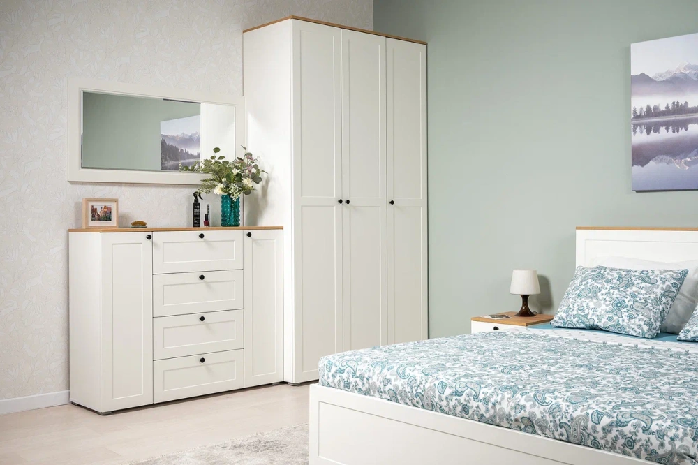 Комплект мебели в спальню Остин №2 Белый/Дуб золотой (Mob) 