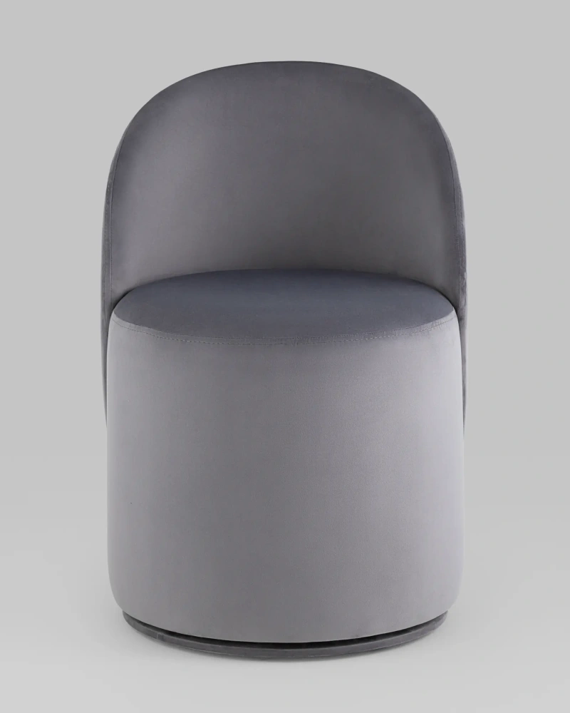 Пуф вращающийся со спинкой Loreen велюр серый (SG) | Интернет магазин Масса Мебель