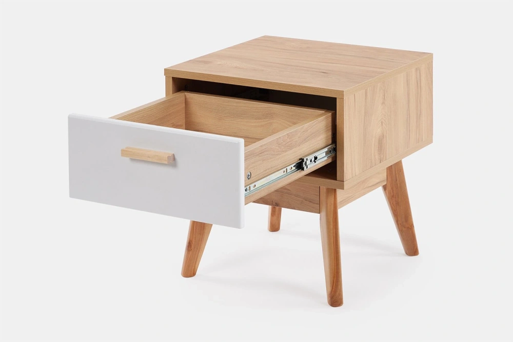 Комплект мебели для спальни "Калгари" Дуб натуральный светлый / Белый матовый (MEBG) | Интернет магазин Масса Мебель