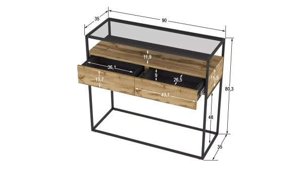 Консоль Эйден дуб вотан (KL) | Интернет магазин Масса Мебель
