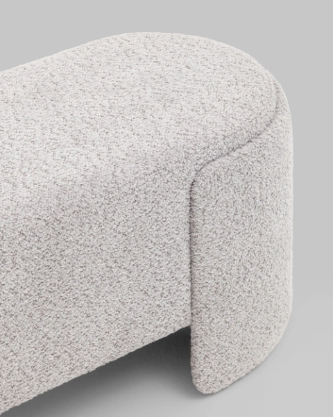 Банкетка Taks букле светло-серый (SG) | Интернет магазин Масса Мебель