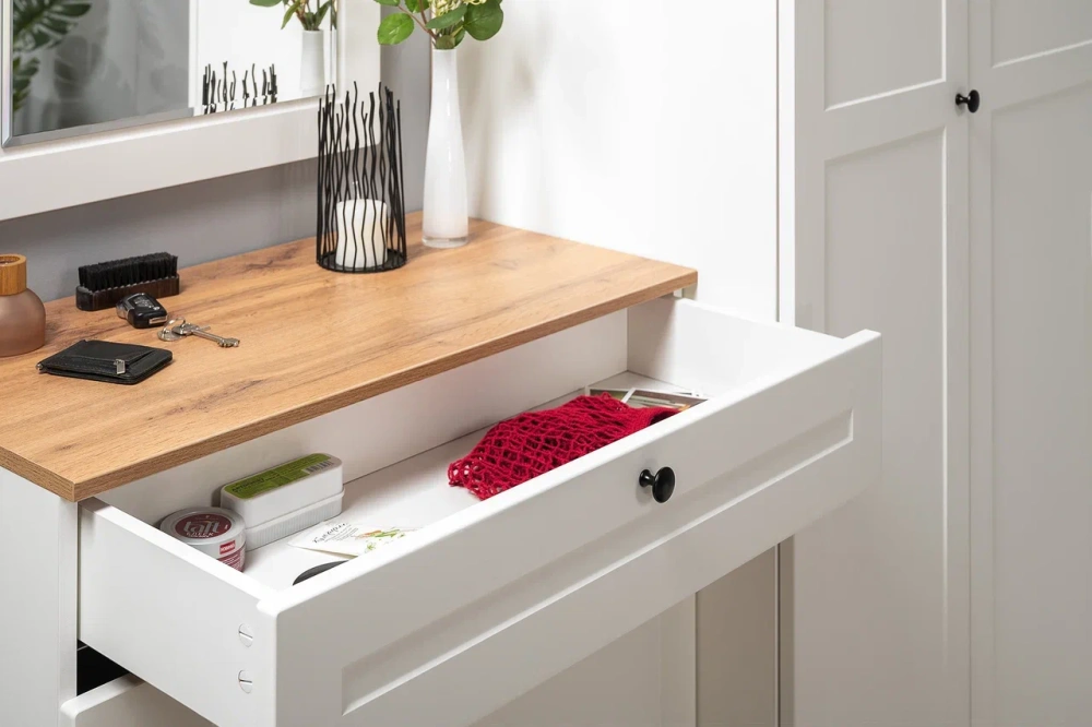 Тумба для обуви Остин 16.121 Белый шагрень/Дуб Золотой (Mob) | Интернет магазин Масса Мебель