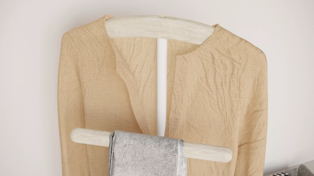 Вешалка напольная дуб беленый/белый (KL) 