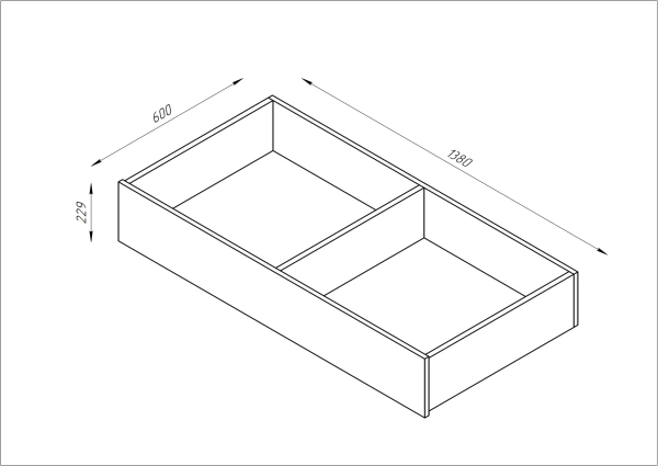 Ящик выкатной под кровать Сириус 140 сонома (GL) | Интернет магазин Масса Мебель