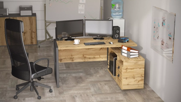 Рабочий стол Хардвиг СР01 ЛДСП дуб вотан (KL) | Интернет магазин Масса Мебель