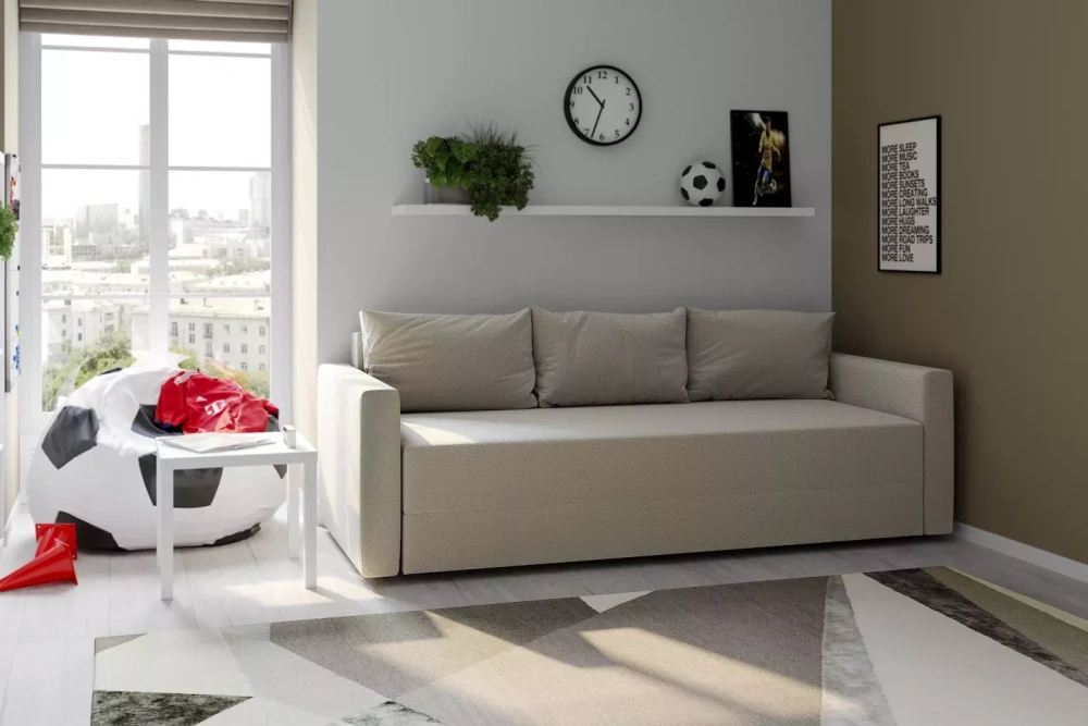 Диван кровать Вало Malmo бежевый рогожка (GL) | Интернет магазин Масса Мебель