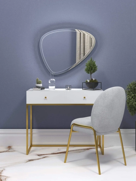 Консоль White металлокаркас золото/ЛДСП белый (ROB) | Интернет магазин Масса Мебель