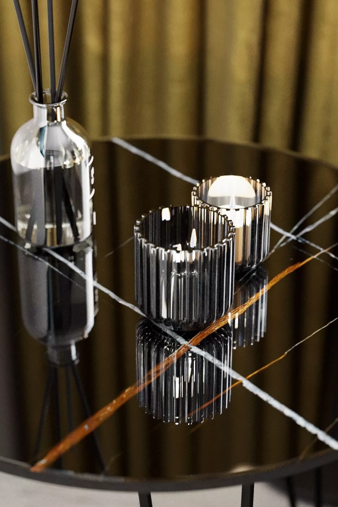 Стол журнальный Рид Glass 530 сахара нуар/черный матовый (KL) 