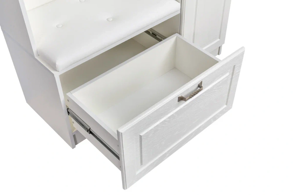 Комплект мебели в прихожую Ливерпуль №1 белый ясень ваниль (Mob) 