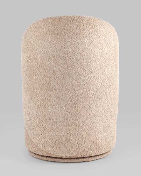 Пуф вращающийся со спинкой Loreen букле капучино (SG) | Интернет магазин Масса Мебель