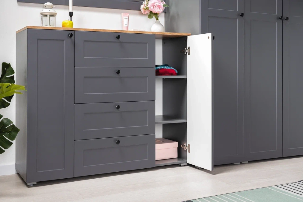 Комплект мебели в прихожую Остин №2 Серый Графит/ Дуб Золотой (Mob) 