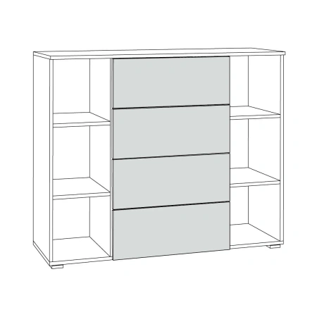 Комплект мебели в гостиную Остин №2 Серый Графит/ Дуб Золотой (Mob) | Интернет магазин Масса Мебель