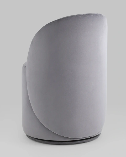 Пуф вращающийся со спинкой Loreen велюр серый (SG) | Интернет магазин Масса Мебель